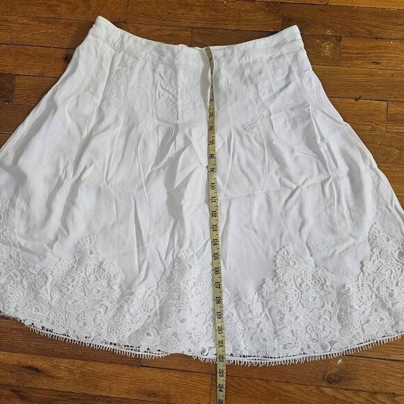Karl Lagerfeld A Line Embroidered Skirt Size 10 White - Picture 3 of 8
